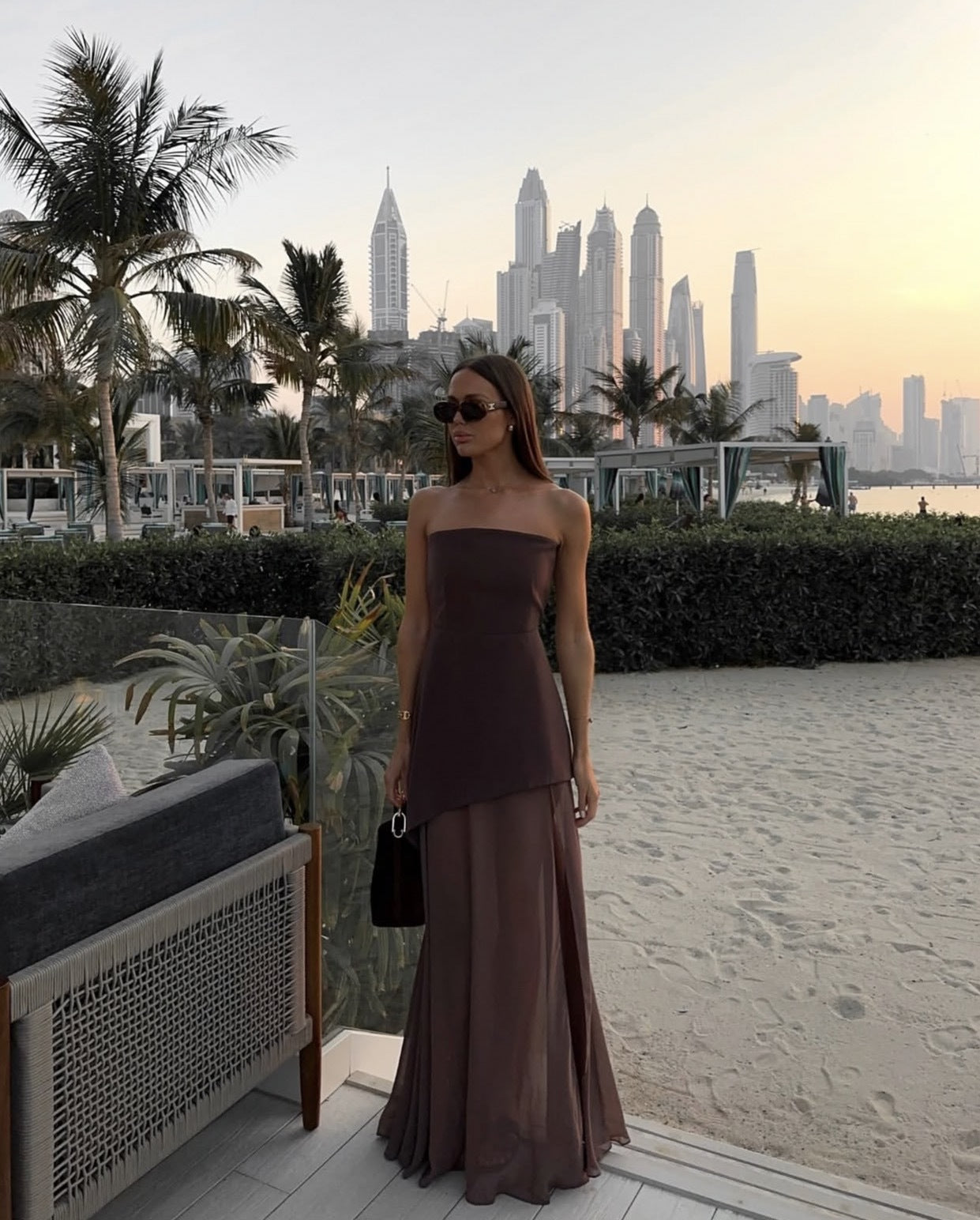 Asymmetrical Maxi Dress for Wedding Guests - Elegant Chiffon Fabric - Perfect for Formal Events and Celebrations