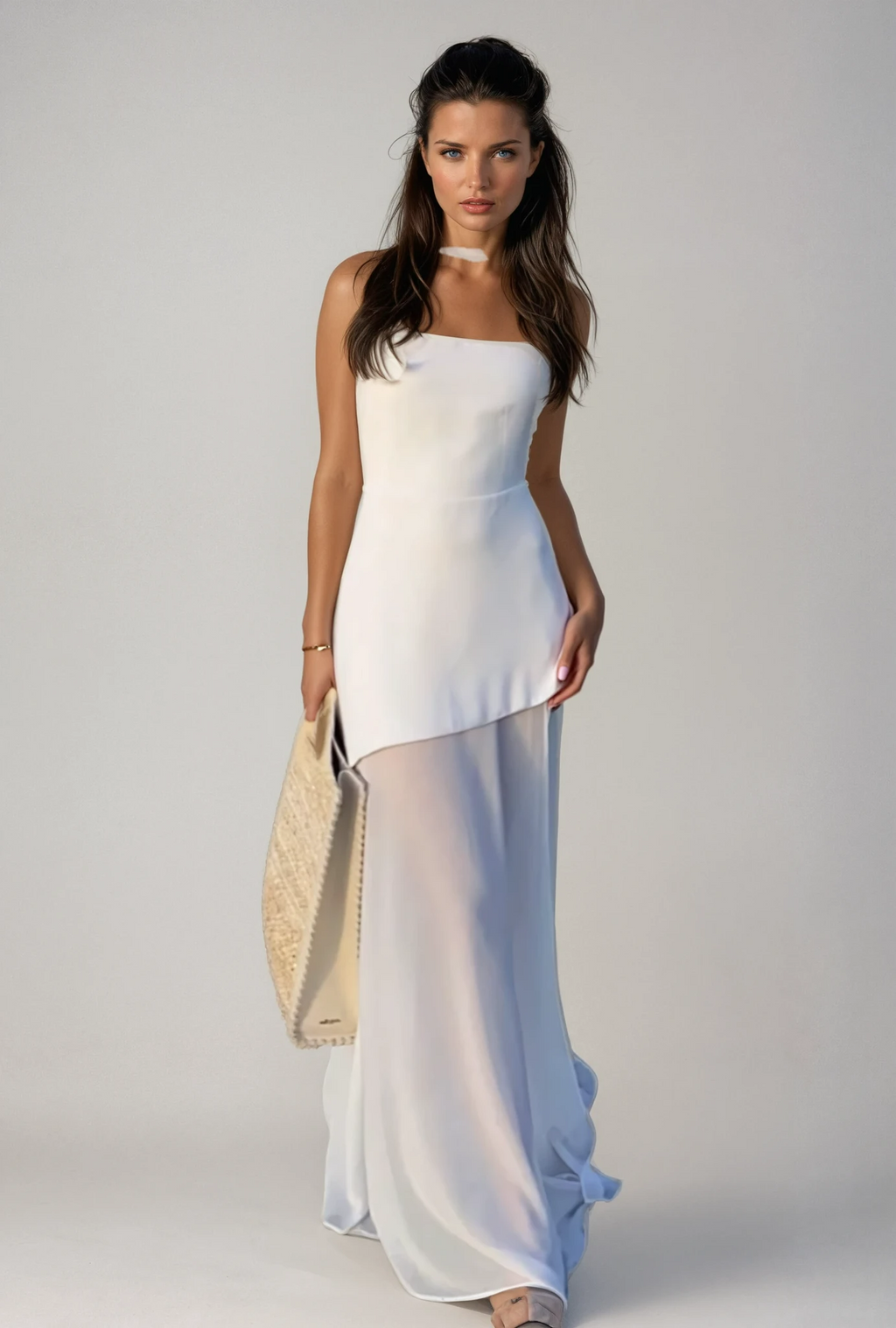 Asymmetrical Maxi Dress for Wedding Guests - Elegant Chiffon Fabric - Perfect for Formal Events and Celebrations