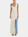 Asymmetrical Pastel Maxi Dress for Women - Elegant Lightweight Fabric for Casual or Formal Occasions