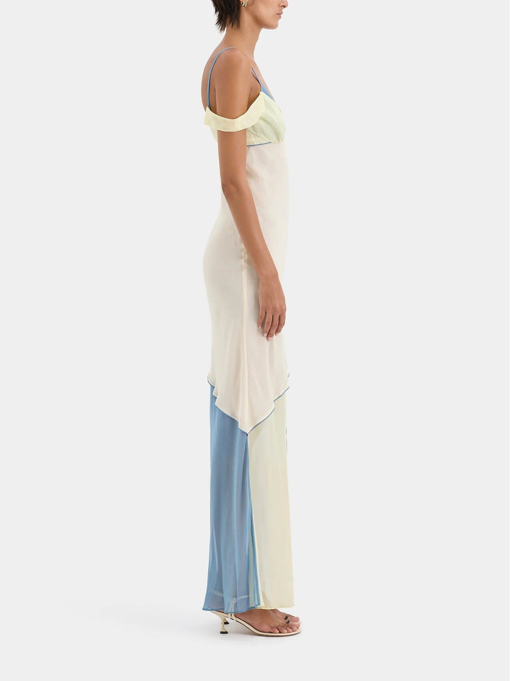 Asymmetrical Pastel Maxi Dress for Women - Elegant Lightweight Fabric for Casual or Formal Occasions