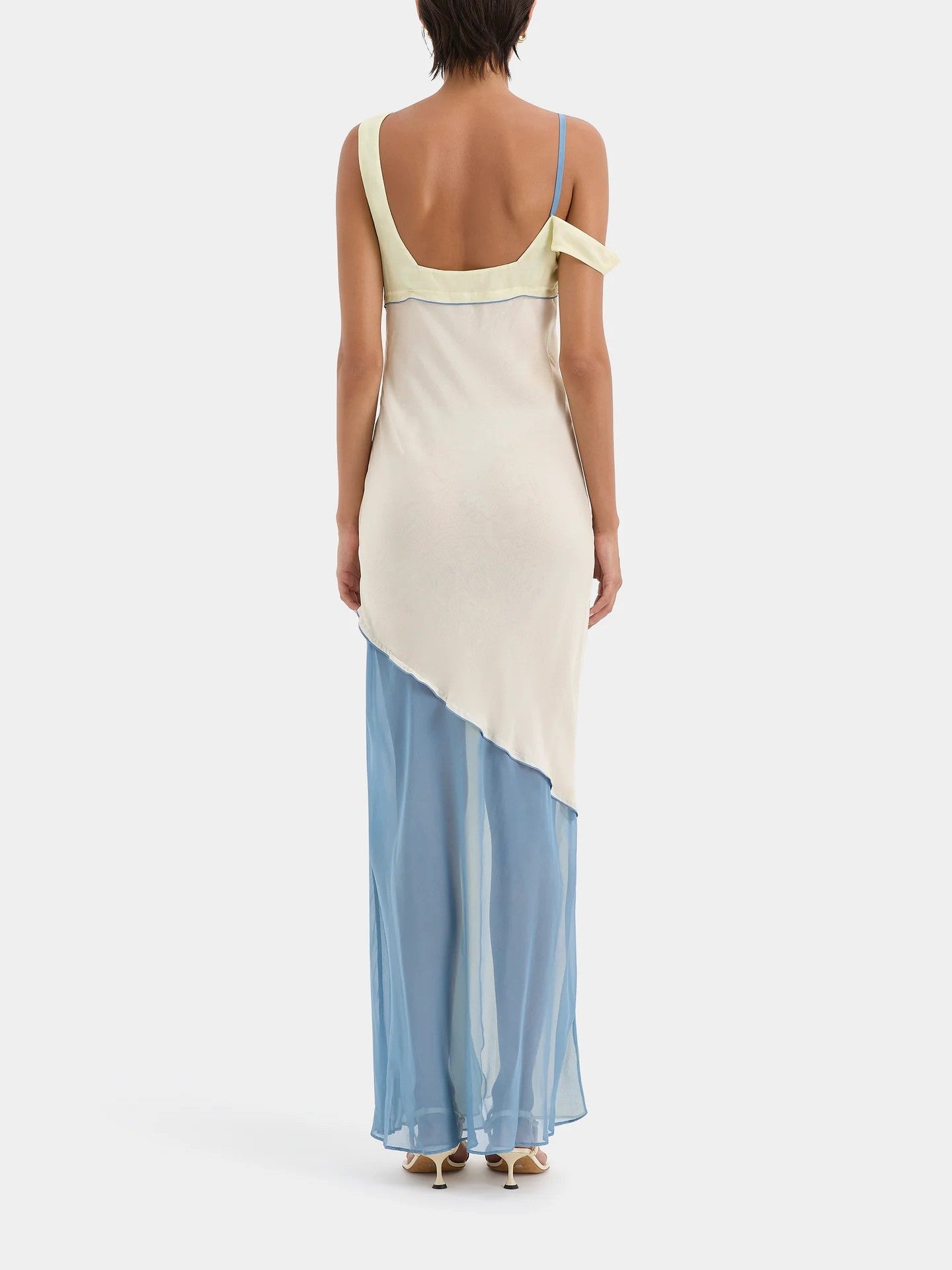 Asymmetrical Pastel Maxi Dress for Women - Elegant Lightweight Fabric for Casual or Formal Occasions