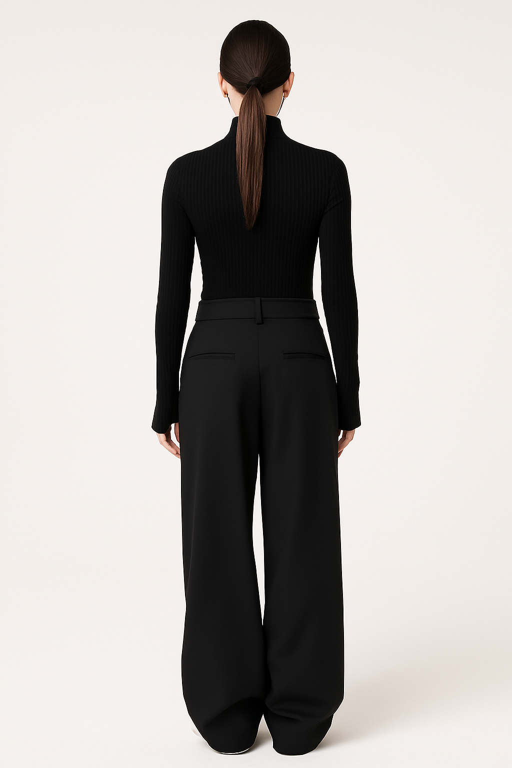 Asymmetrical Relaxed Fit Trousers in Soft Fabric for Casual Wear