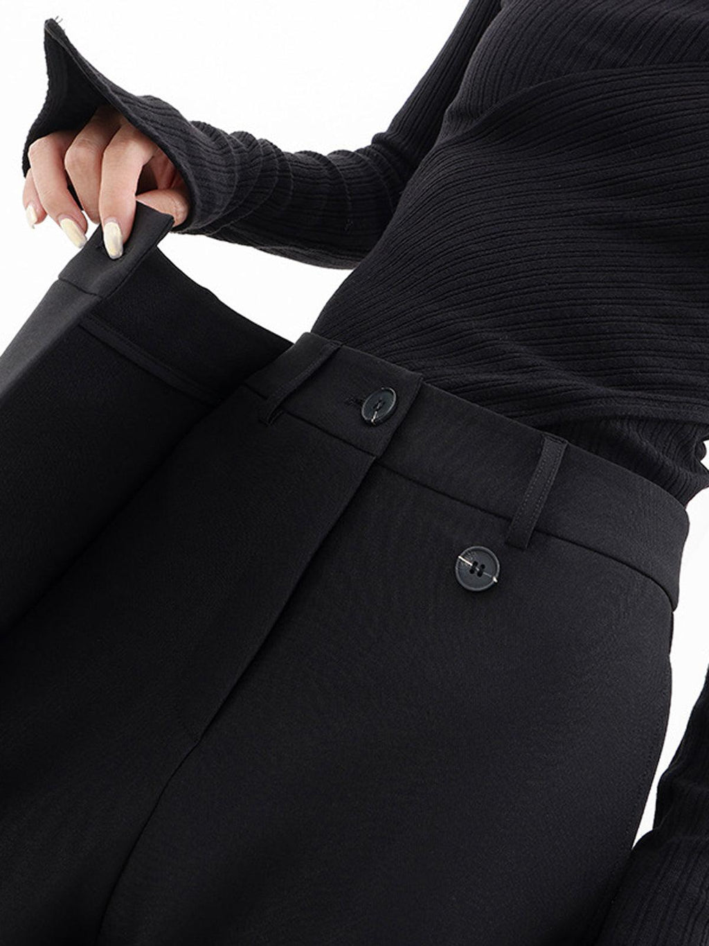 Asymmetrical Relaxed Fit Trousers in Soft Fabric for Casual Wear