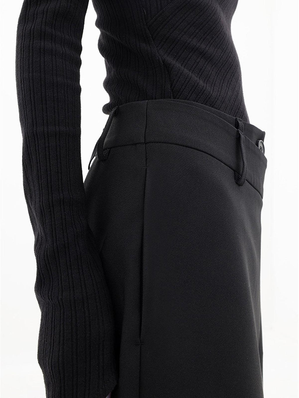 Asymmetrical Relaxed Fit Trousers in Soft Fabric for Casual Wear