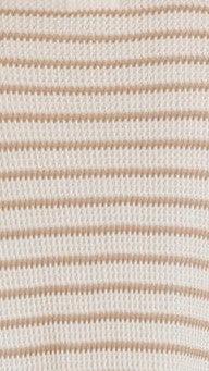 Beige Striped Knit Shirt and Shorts Set for Casual Wear - Comfortable Cotton Blend Outfit