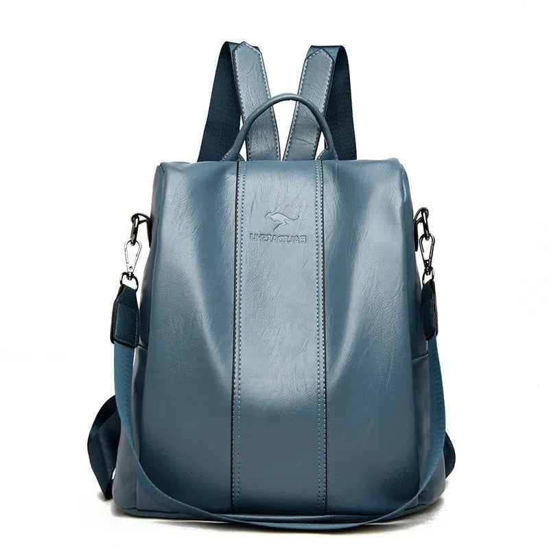 Black Leather Backpack - Sleek Design for Travel, Work, or Daily Use - Stylish and Durable