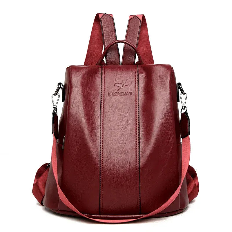 Black Leather Backpack - Sleek Design for Travel, Work, or Daily Use - Stylish and Durable