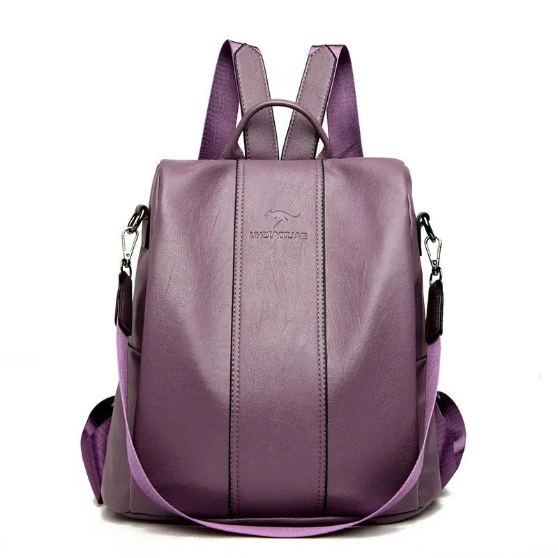 Black Leather Backpack - Sleek Design for Travel, Work, or Daily Use - Stylish and Durable