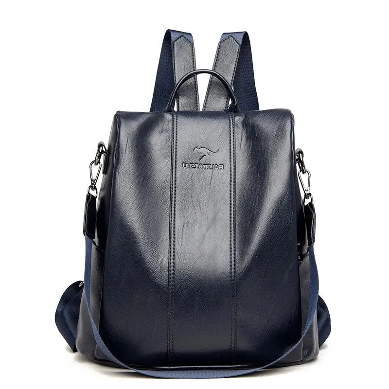 Black Leather Backpack - Sleek Design for Travel, Work, or Daily Use - Stylish and Durable