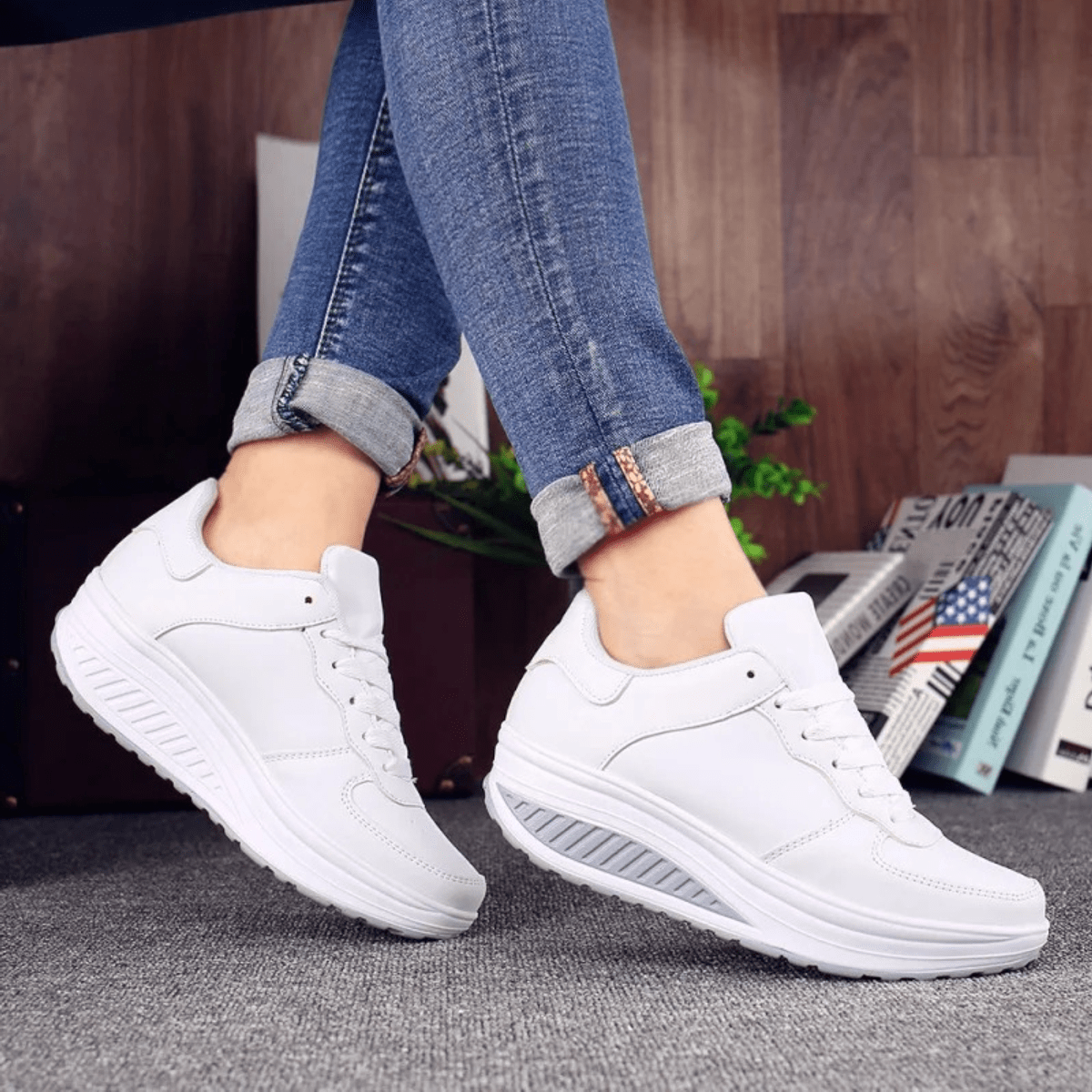 Black Leather Sneakers for Women - Casual Style Footwear for Everyday Wear