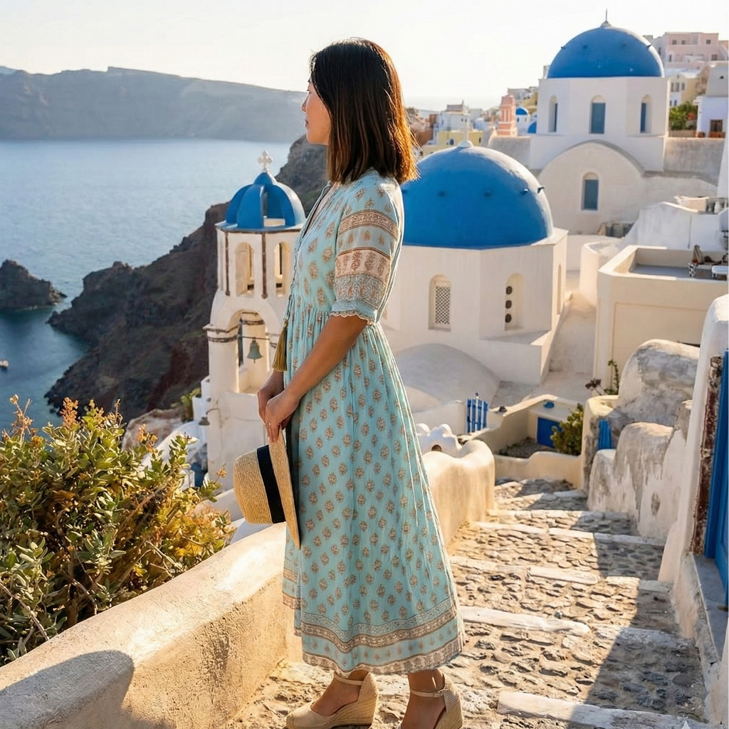 Boho Beach Midi Dress for Women - Summer Style with Pockets - Lightweight and Comfortable