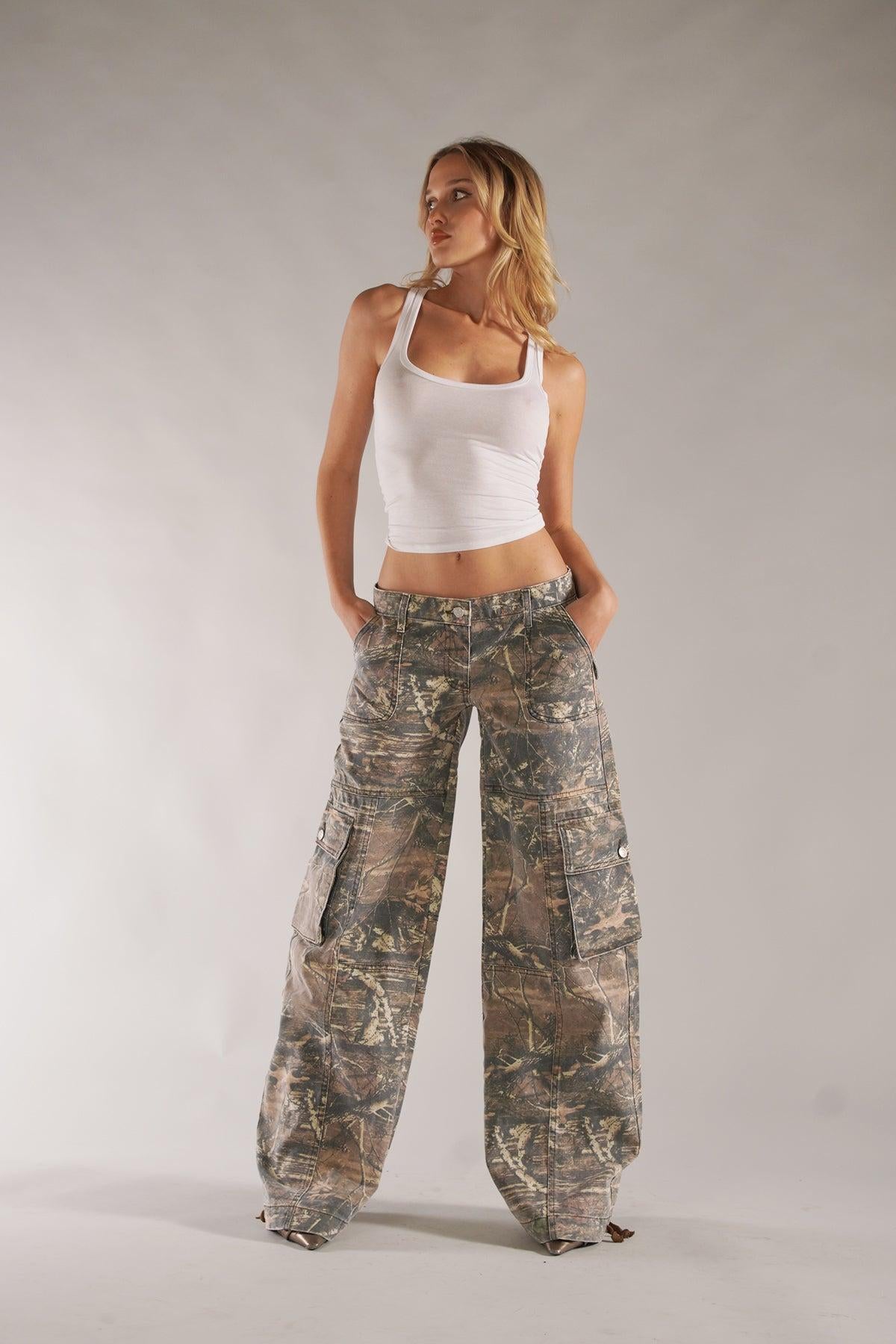 Camo Cargo Pants with Utility Pockets for Men | Durable Fabric | Outdoor and Casual Wear