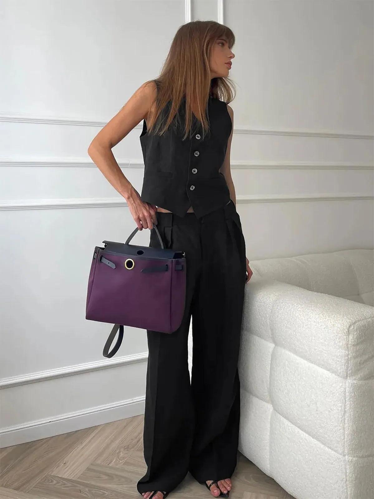 Cotton Linen Two-Piece Outfit for Women - Casual Summer Set with Top and Shorts