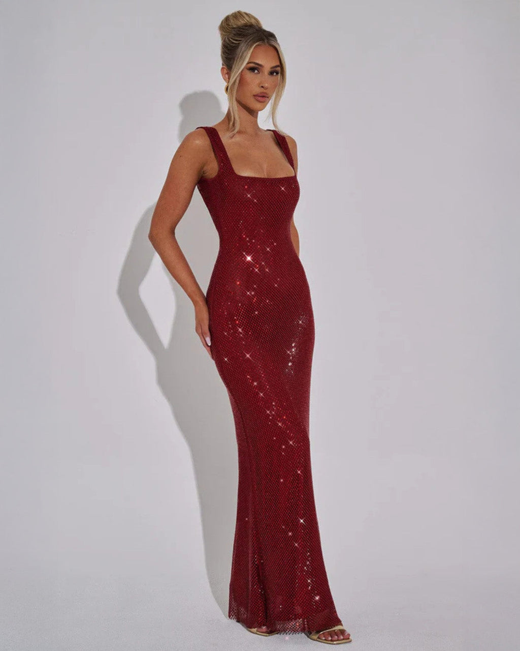 Embellished Evening Gown for Formal Events - Elegant Celeste Design in Luxurious Fabric