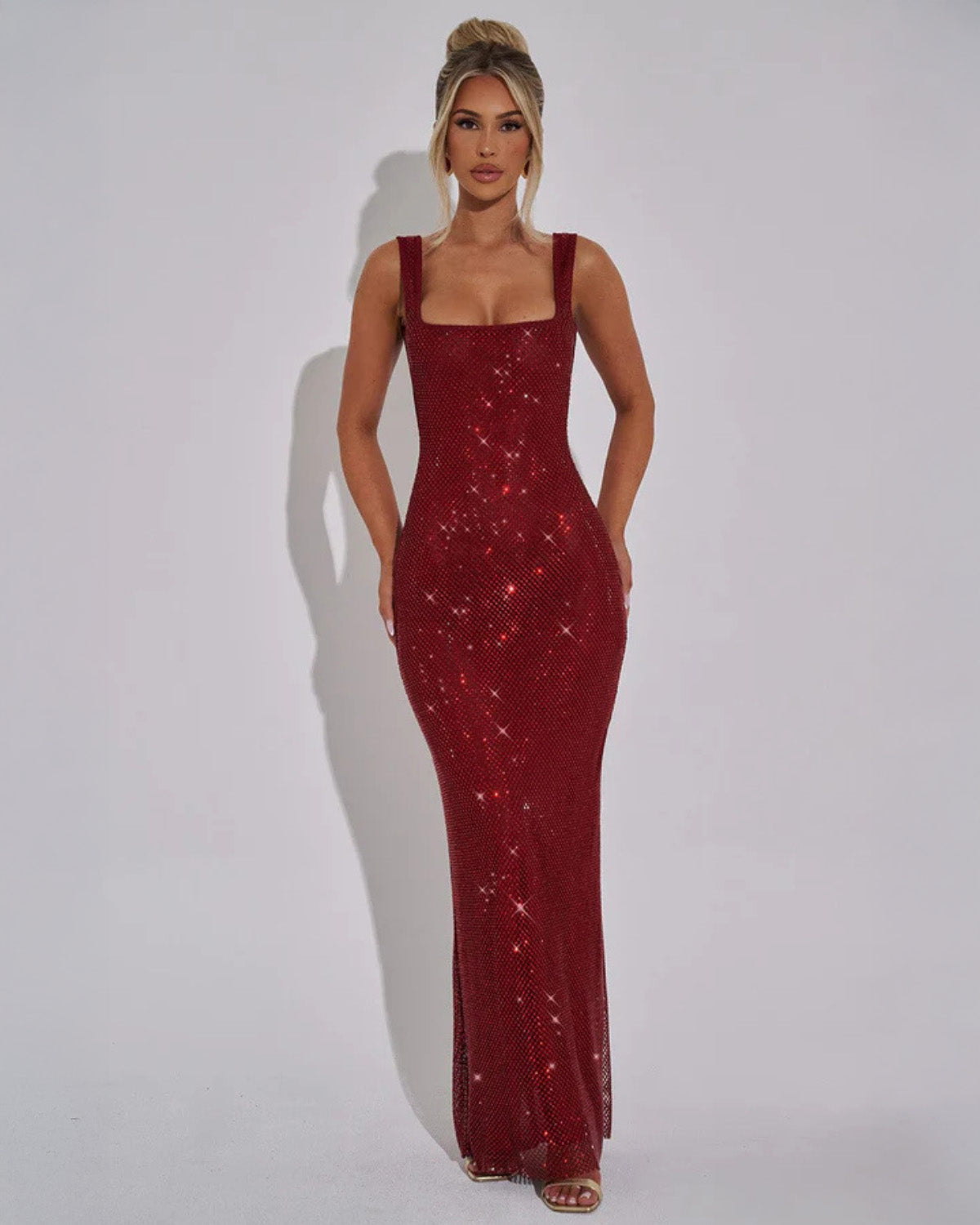 Embellished Evening Gown for Formal Events - Elegant Celeste Design in Luxurious Fabric
