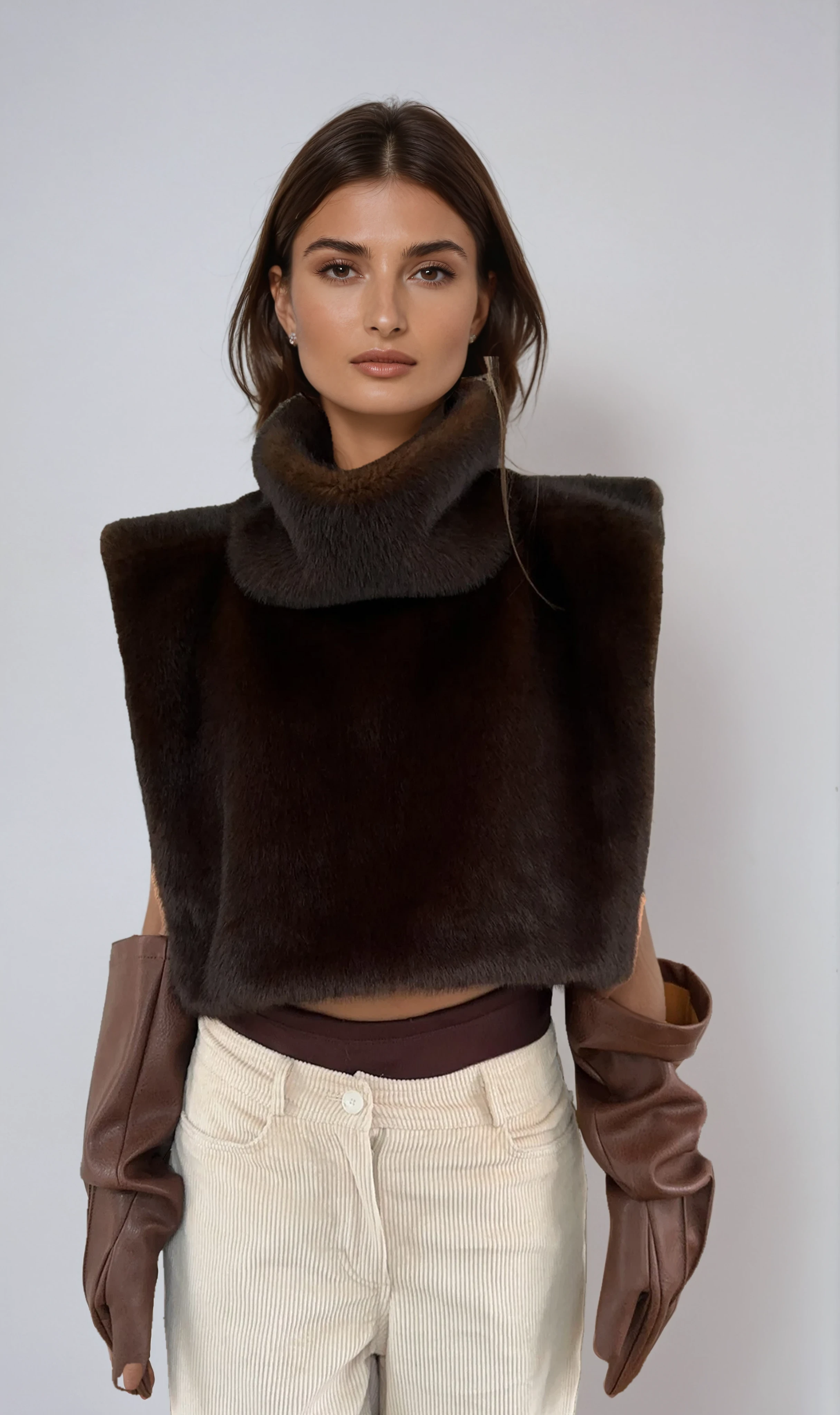 Faux Fur Turtleneck Vest for Women - Stylish Layering Piece for Casual and Chic Outfits