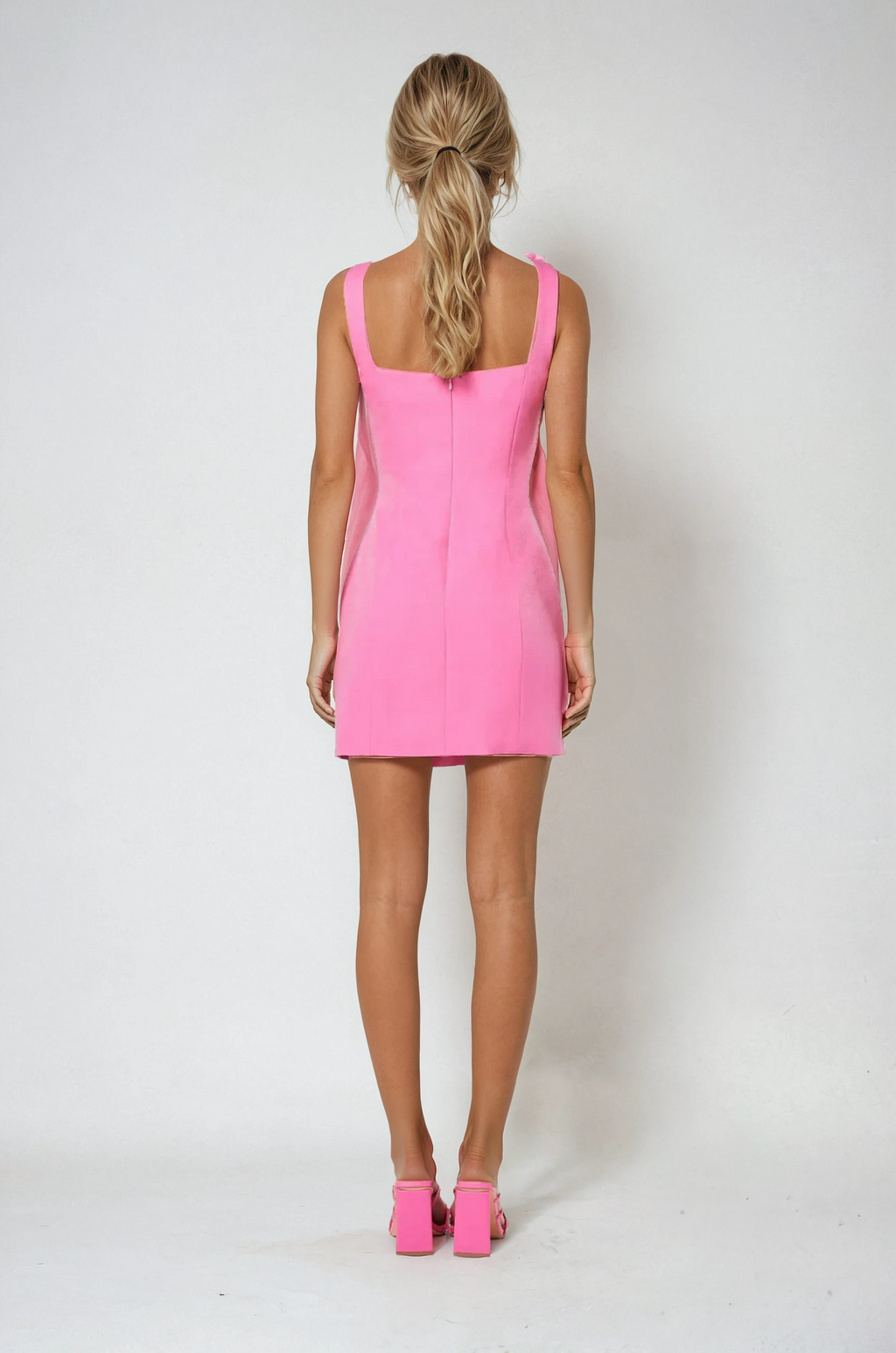 Floral Appliqué Mini Dress in Pink - Summer Cocktail Style for Parties and Events
