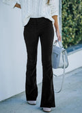 High Waist Flared Pants for Women - Comfortable Stretch Fabric - Casual and Stylish Everyday Wear