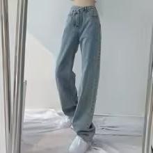 High Waist Straight Leg Jeans for Women - Durable Denim Casual Wear - Versatile Everyday Style