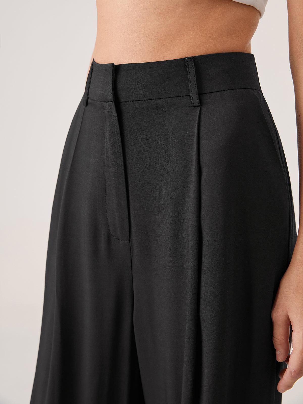 High Waisted Wide Leg Trousers in Soft Fabric for Casual or Office Wear - Versatile Women's Fashion Pants