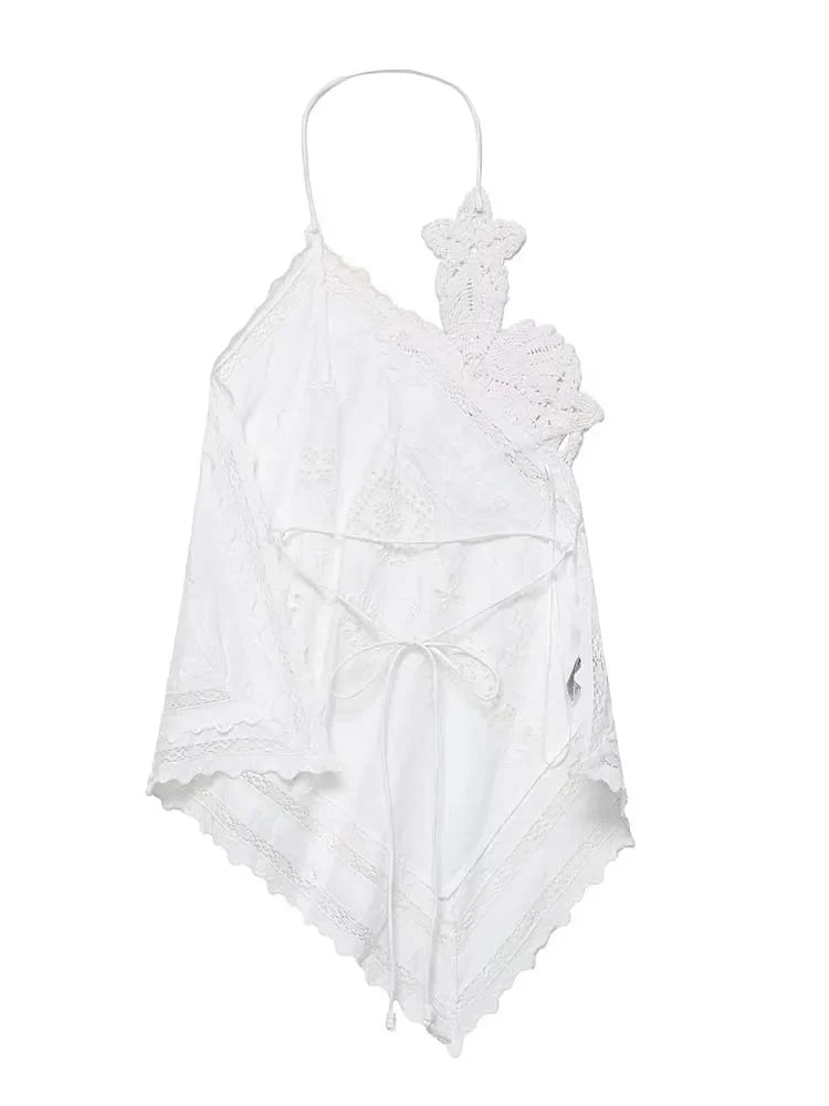 Lace Halter Top for Women - Feminine Summer Style - Lightweight and Breathable - Perfect for Casual Outings and Events