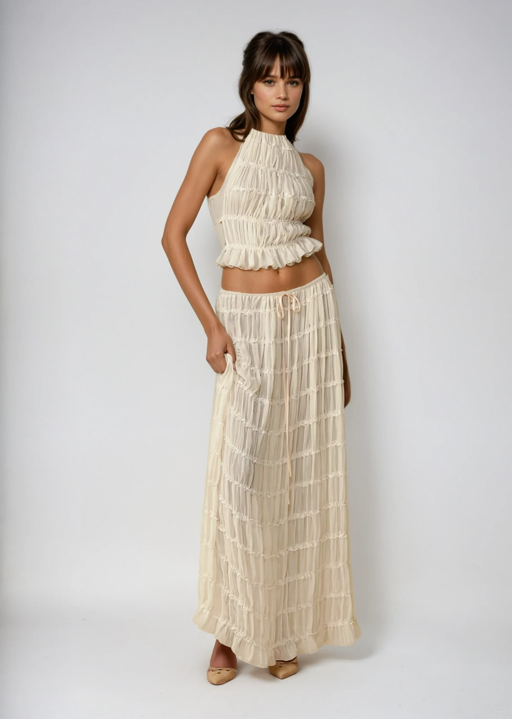 Lightweight Cotton Two-Piece Summer Outfit for Women - Casual Short Sleeve Top and Shorts Set