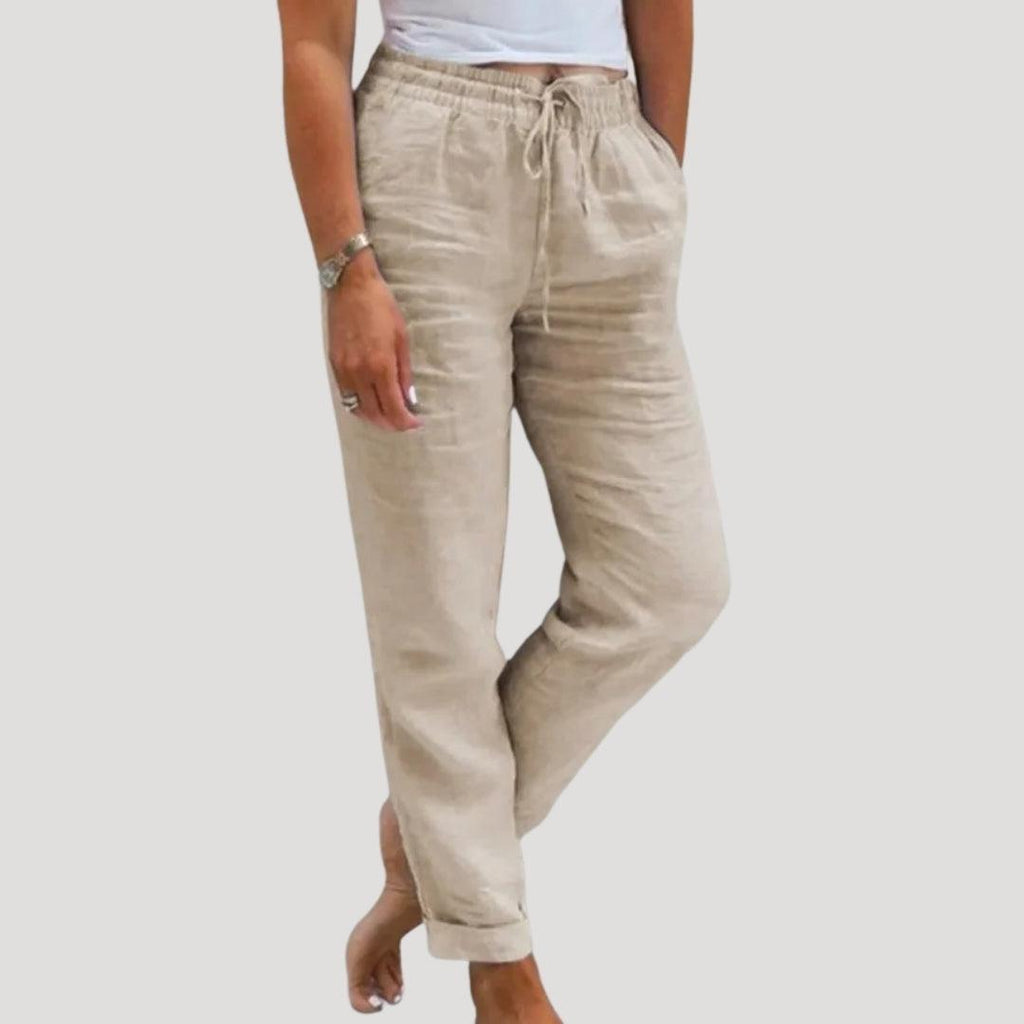 Lightweight Linen Summer Trousers for Casual Wear - Comfortable and Breathable Design