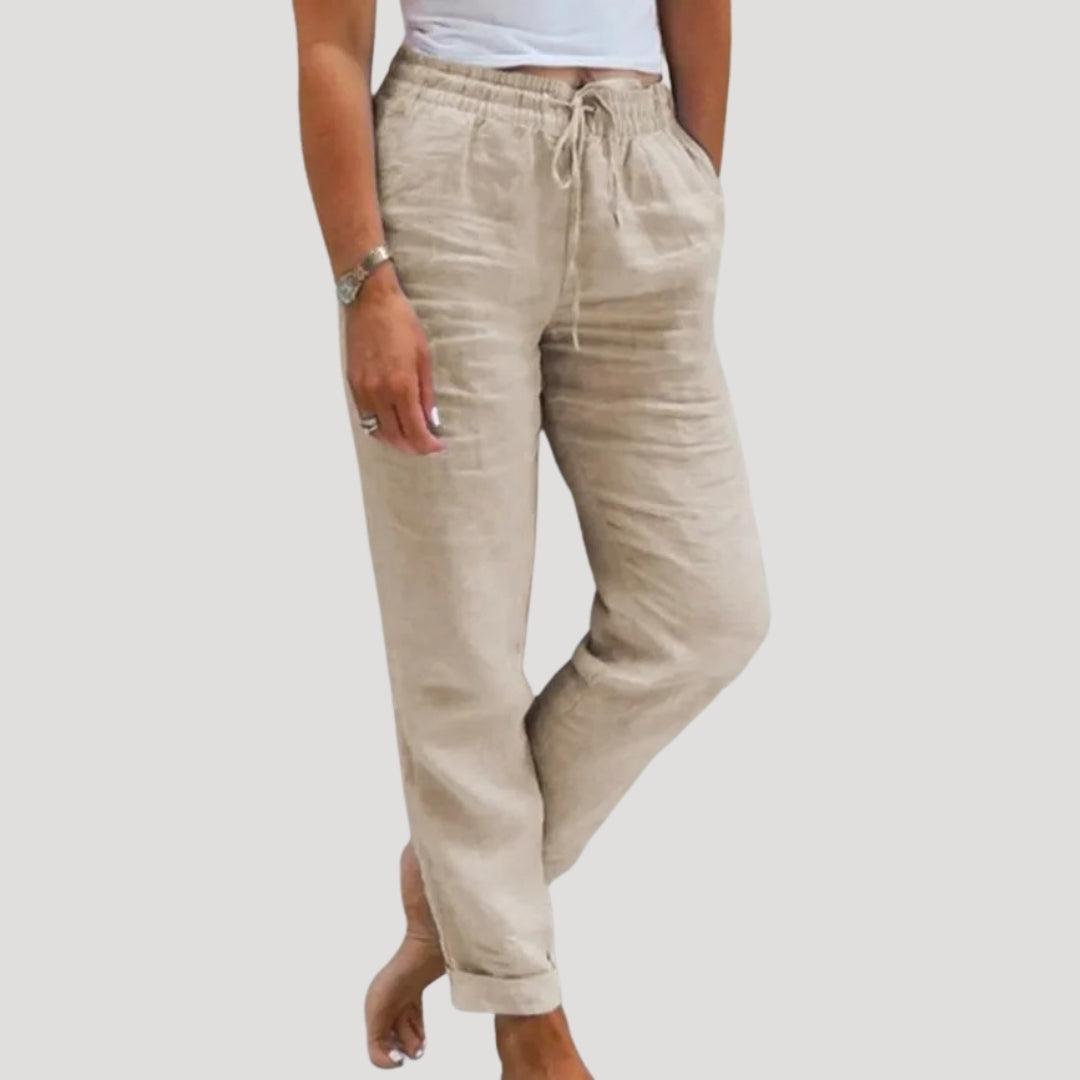 Lightweight Linen Summer Trousers for Casual Wear - Comfortable and Breathable Design