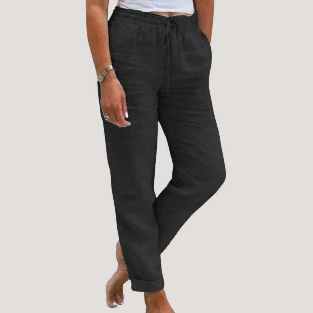 Lightweight Linen Summer Trousers for Casual Wear - Comfortable and Breathable Design