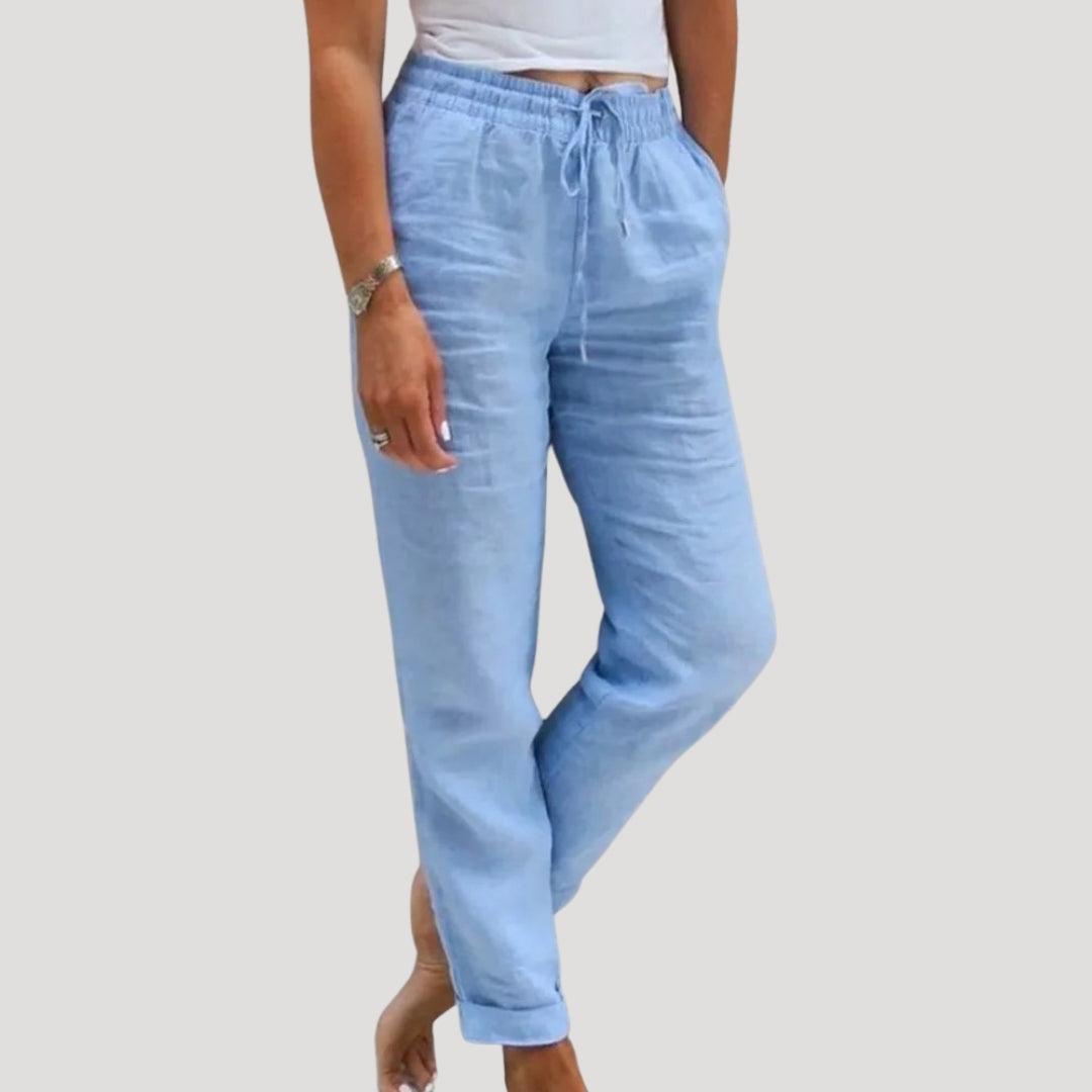 Lightweight Linen Summer Trousers for Casual Wear - Comfortable and Breathable Design