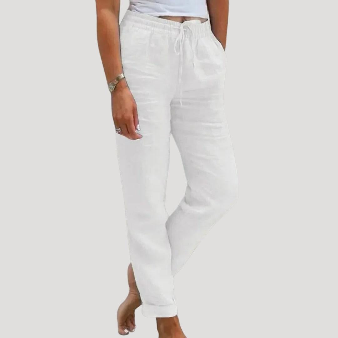 Lightweight Linen Summer Trousers for Casual Wear - Comfortable and Breathable Design