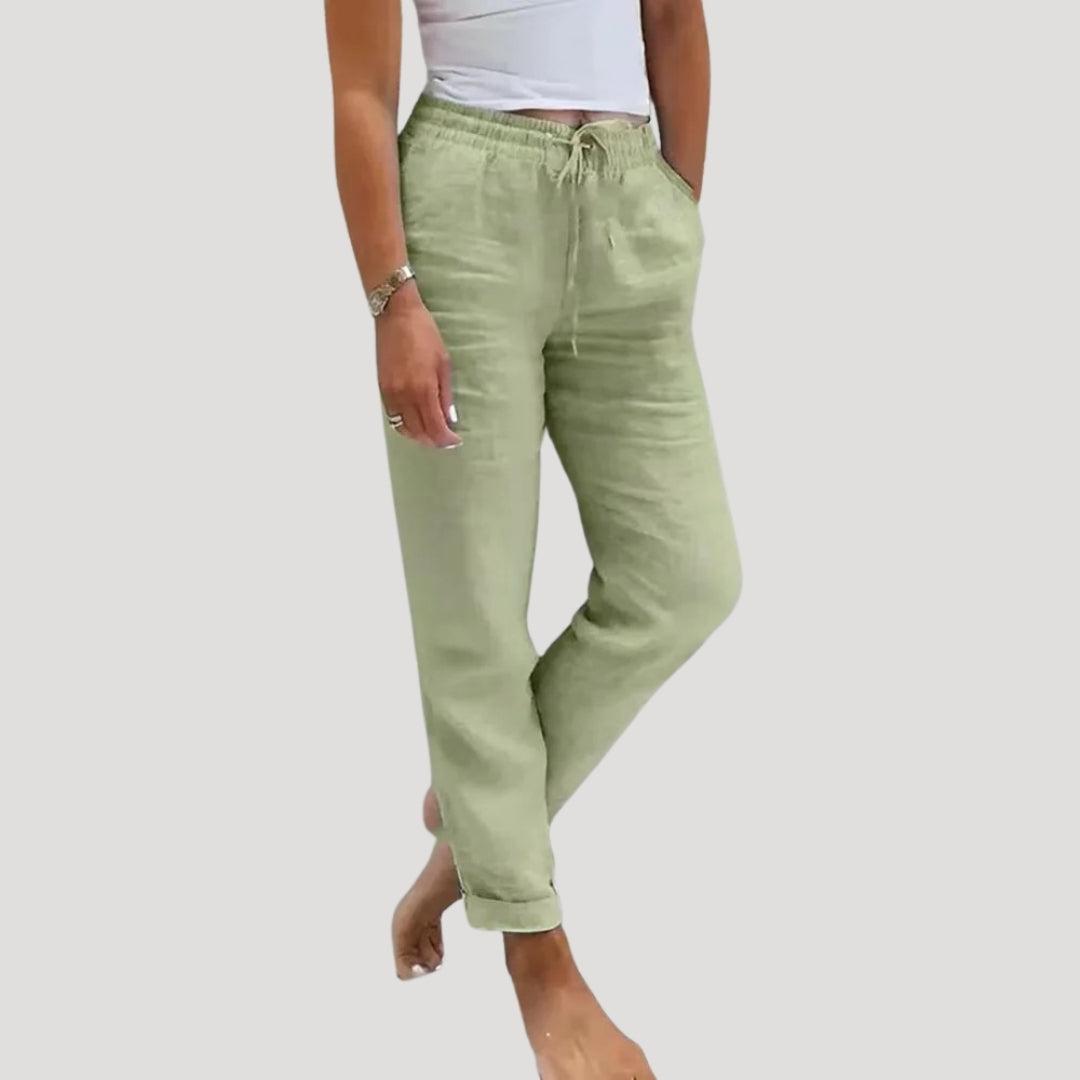 Lightweight Linen Summer Trousers for Casual Wear - Comfortable and Breathable Design