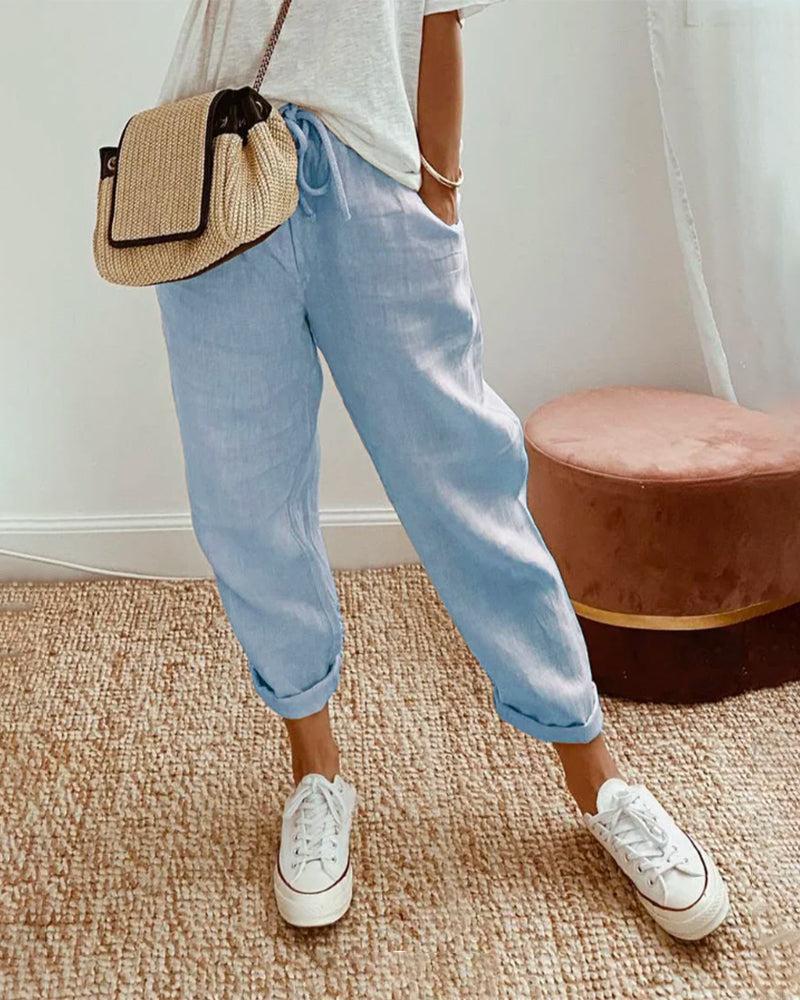 Lightweight Linen Trousers for Men | Anti-Sweat Design | Casual Summer Wear | Breathable Comfort