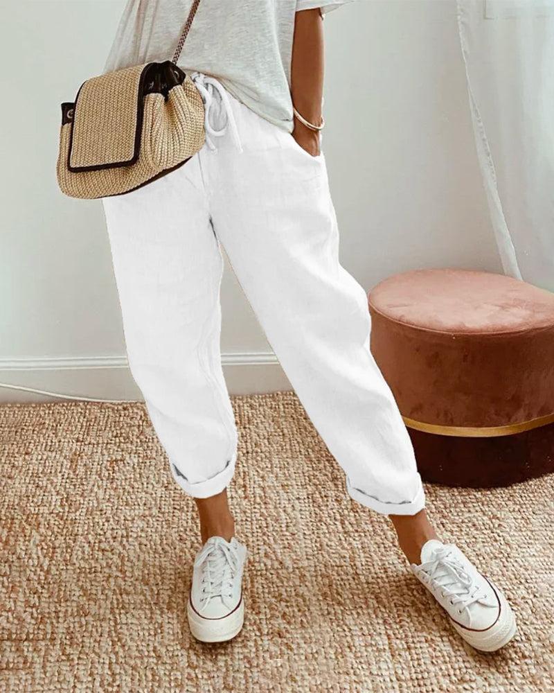 Lightweight Linen Trousers for Men | Anti-Sweat Design | Casual Summer Wear | Breathable Comfort