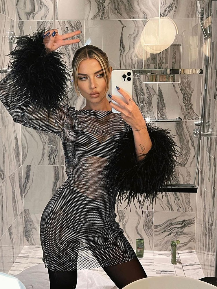 Mini Cocktail Party Dress - Elegant Fit and Flare Design - Perfect for Evening Events and Celebrations