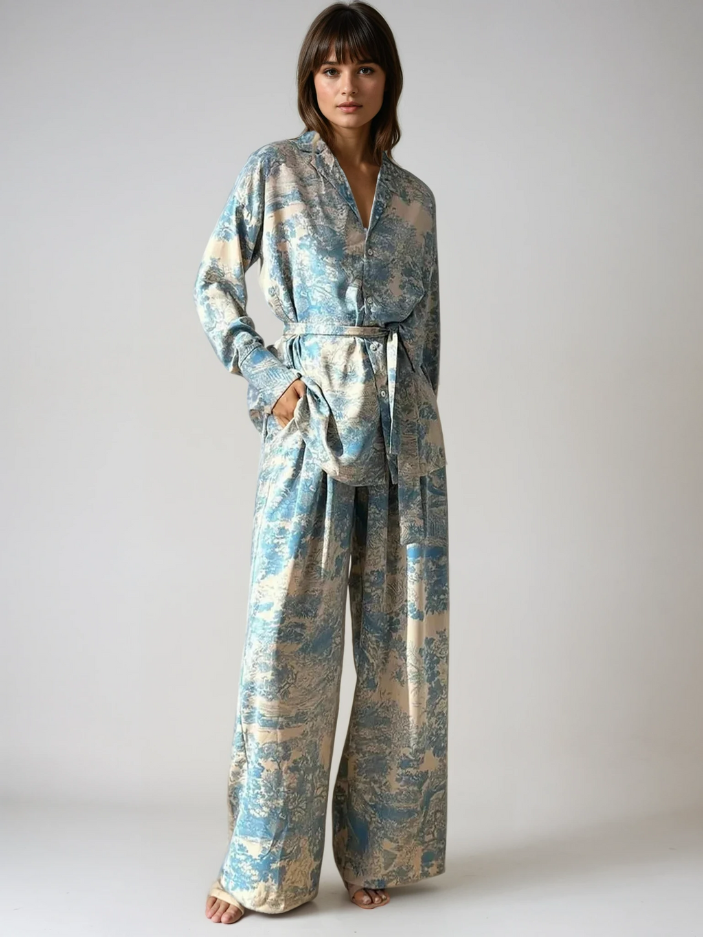 Relaxed Fit Two-Piece Co-Ord Set in Soft Cotton for Casual Wear and Everyday Comfort