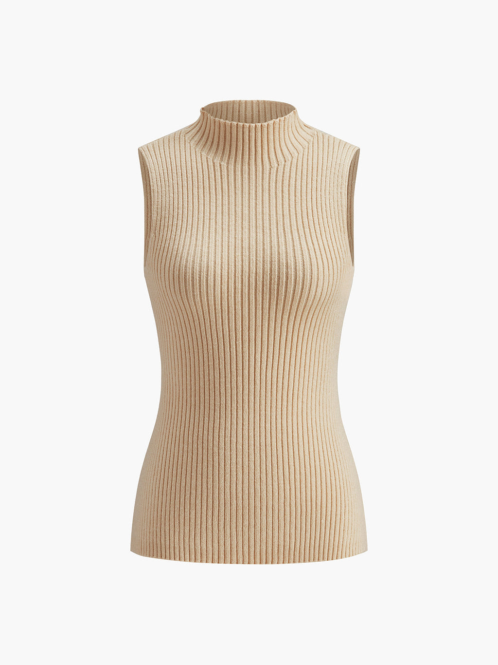 Ribbed Knit Sleeveless Top for Women - Casual Summer Wear in Soft Cotton Blend