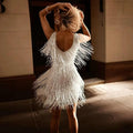 Sequin Tassel V-Neck Backless Mini Dress for Women - Party Wear, Elegant Evening Style