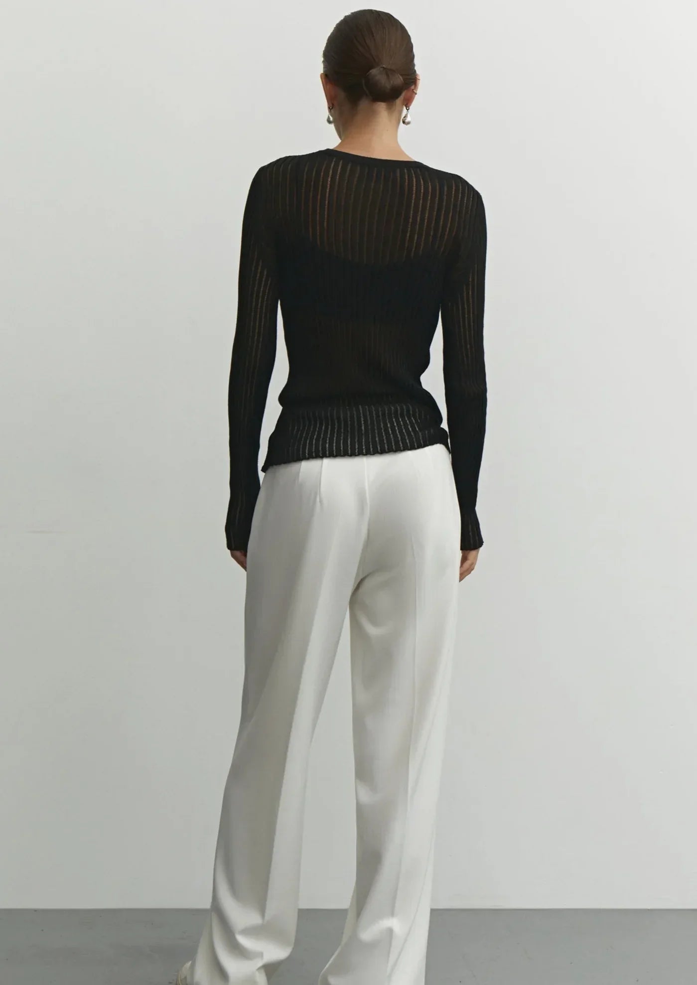 Sheer Wool Top for Women - Lightweight, Breathable Design for Casual or Layering Wear