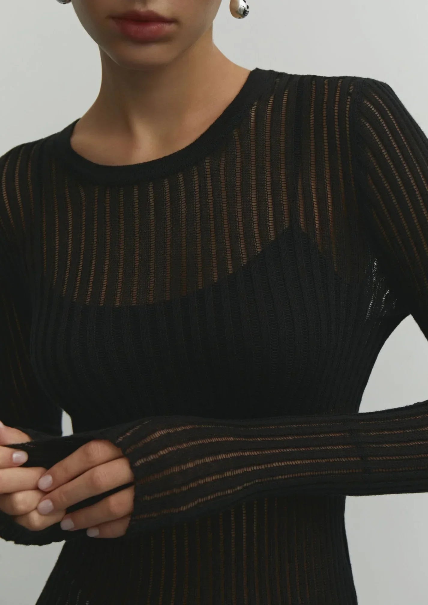 Sheer Wool Top for Women - Lightweight, Breathable Design for Casual or Layering Wear