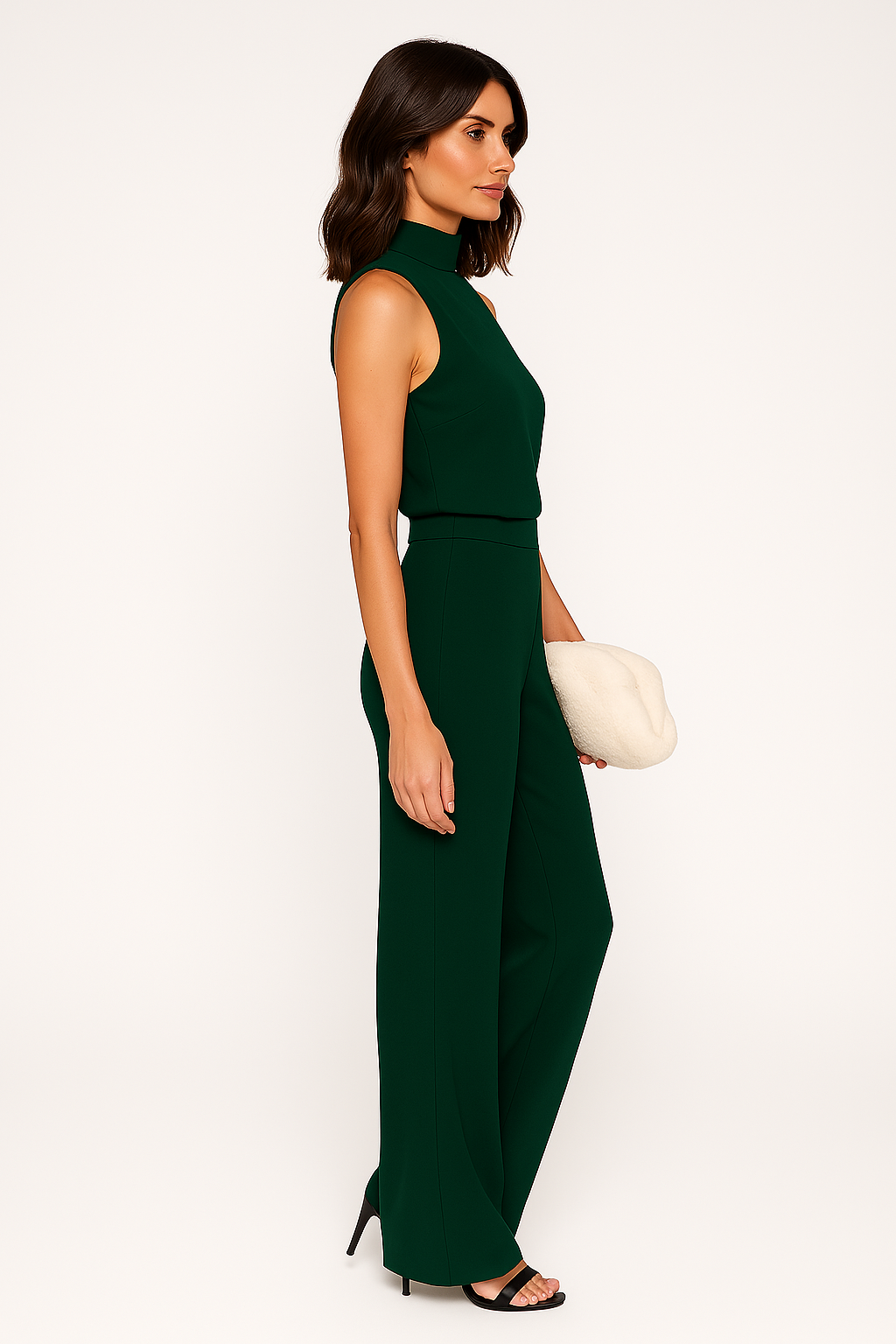 Sleeveless Jumpsuit in Lightweight Fabric - Casual Chic Outfit for Summer Events and Everyday Wear