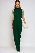 Sleeveless Jumpsuit in Lightweight Fabric - Casual Chic Outfit for Summer Events and Everyday Wear