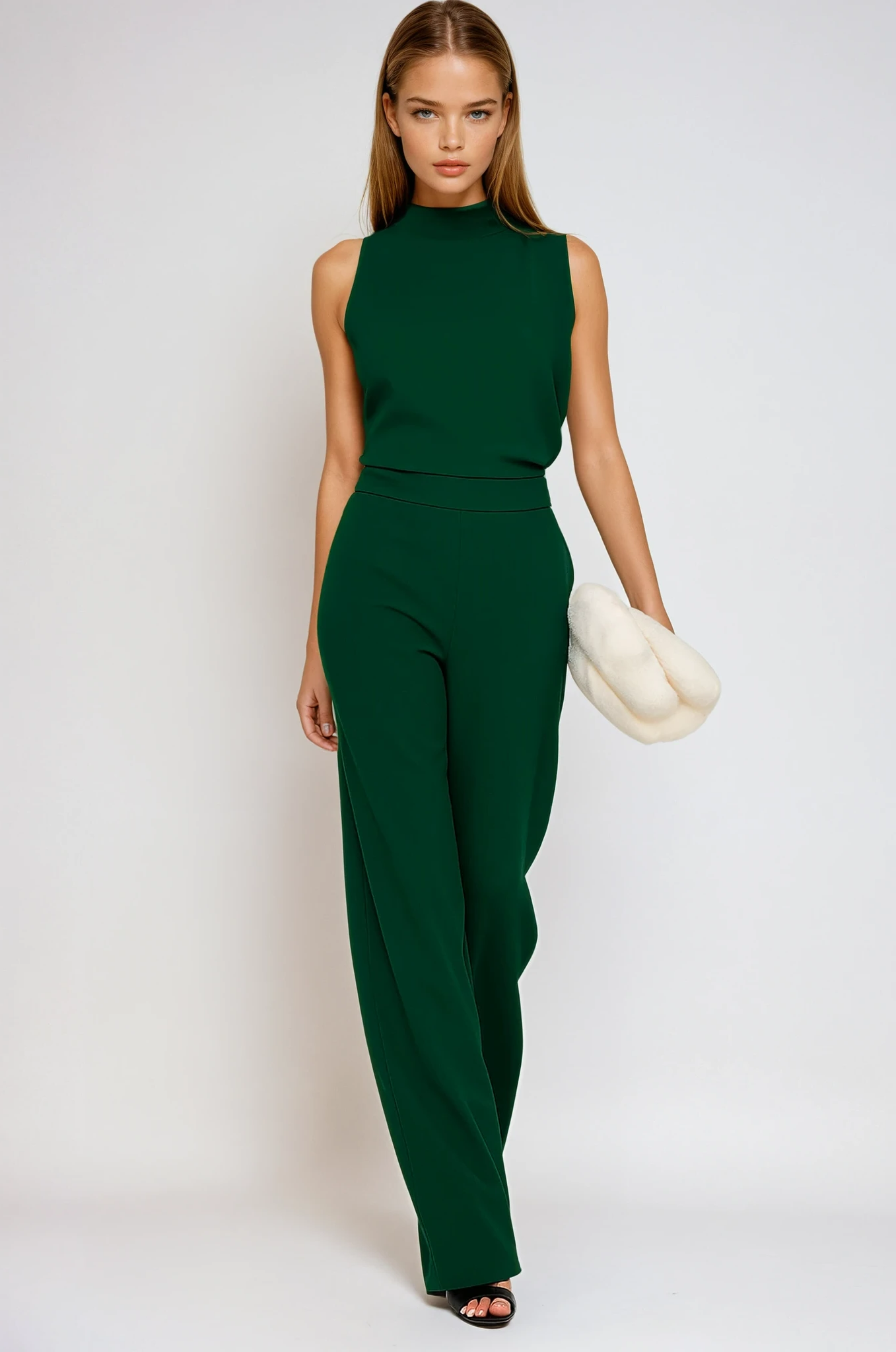 Sleeveless Jumpsuit in Lightweight Fabric - Casual Chic Outfit for Summer Events and Everyday Wear