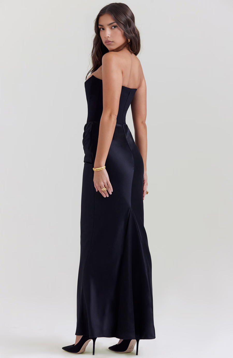 Strapless Corset Maxi Dress in Soft Fabric - Elegant Evening Wear for Special Occasions and Formal Events