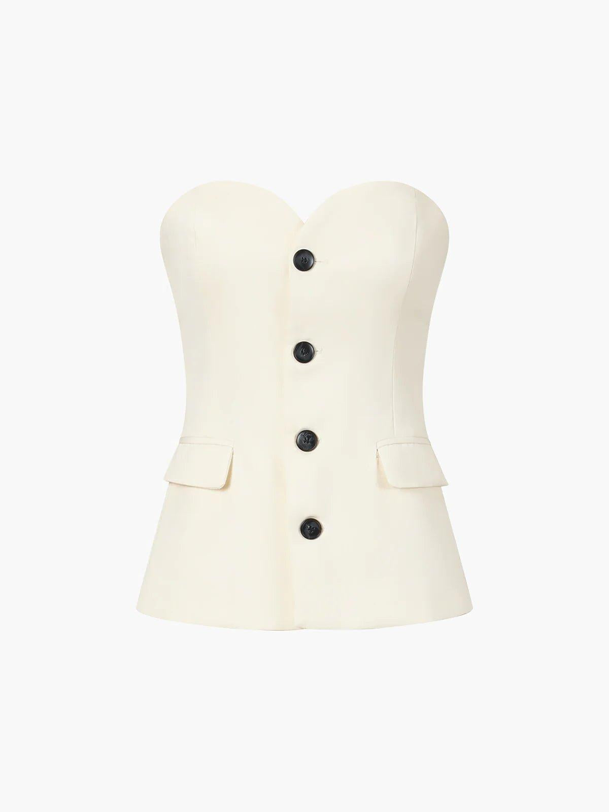 Strapless Tube Top and Wide Leg Pants Set - Elegant Summer Outfit for Women