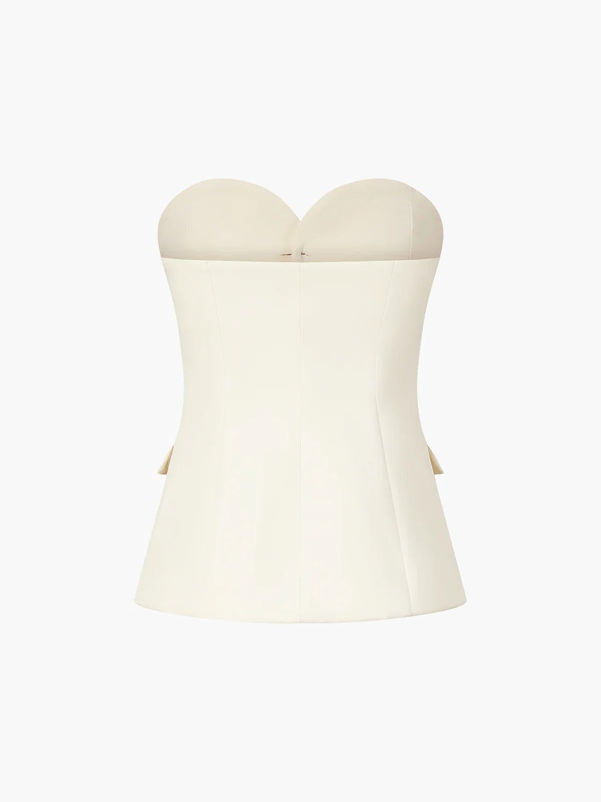 Strapless Tube Top and Wide Leg Pants Set - Elegant Summer Outfit for Women