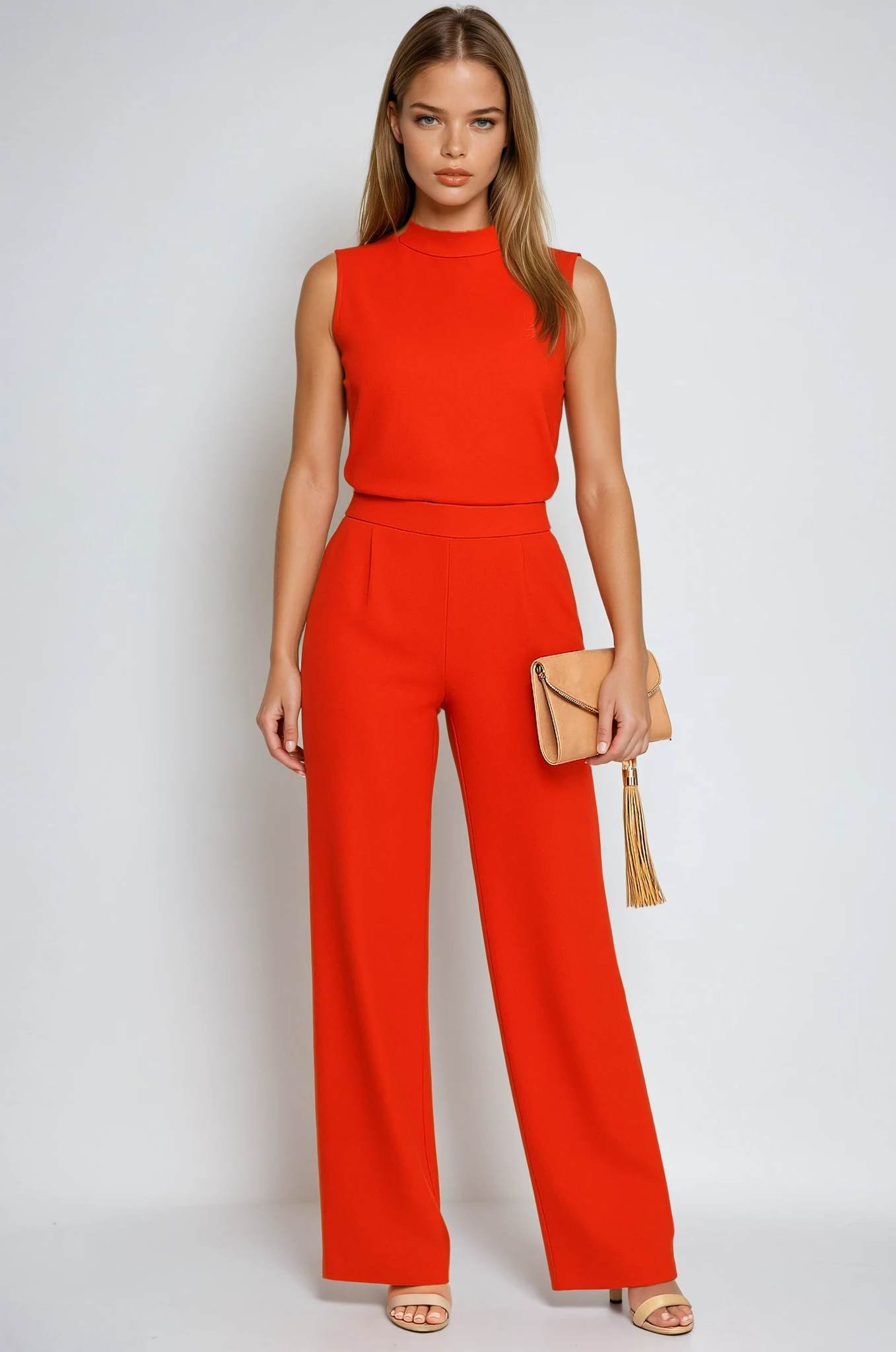 Summer Jumpsuit for Women - Lightweight Cotton Blend, Sleeveless Design, Casual Wear for Beach and Outdoor Events