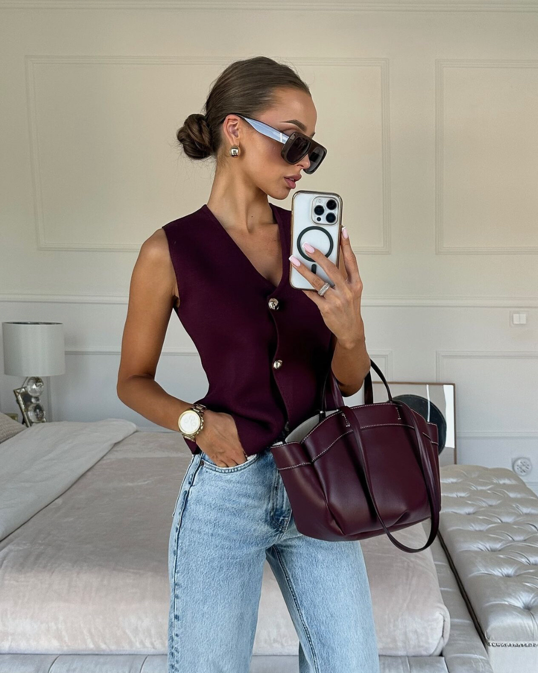 Tricot Knit Waistcoat for Women - Lightweight Layering Piece - Versatile Casual or Formal Wear - Available in Multiple Sizes