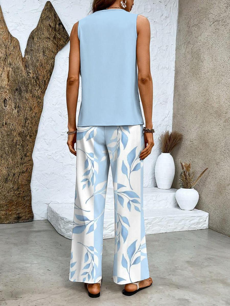 Two-Piece Summer Outfit Set for Women - Lightweight Fabric, Casual Style, Perfect for Beach or Outdoor Activities