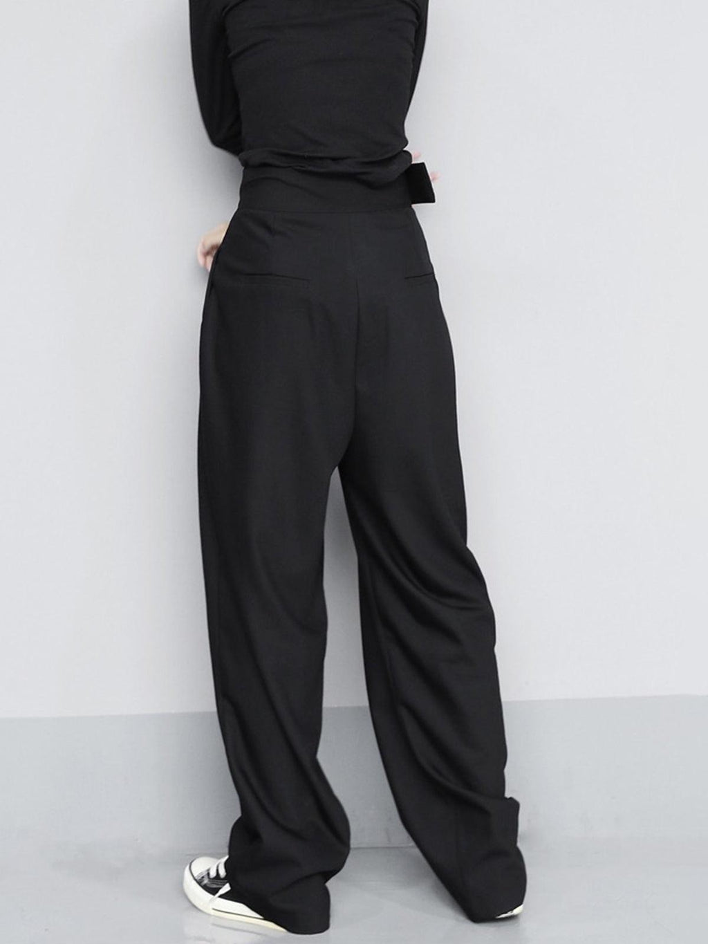 Wide Leg Pants with Velcro Waistband - Comfortable Casual Trousers for Everyday Wear